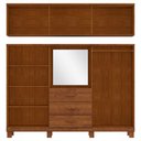 Ver imagem 3 de Guarda Roupa Capelão 10 Portas 3 Gavetas Linha Cobre 1278c Castanho Finestra