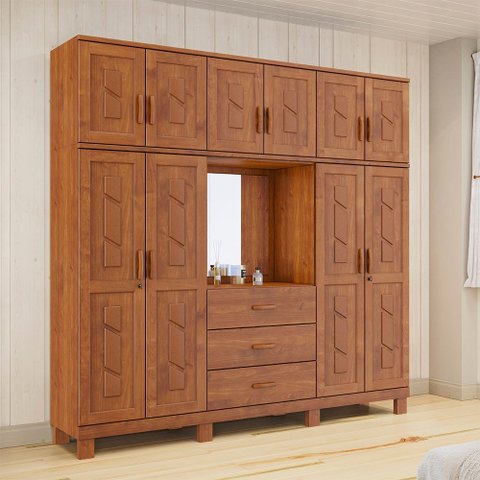 Guarda Roupa Capelão 10 Portas 3 Gavetas Linha Cobre 1278c Castanho Finestra