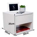 Ver imagem 2 de Mesa de Cabeceira Criado Branco 30cm Estilo Suspensa com Gaveta Superior e Nicho para Quarto