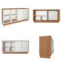 Ver mais imagens de Conjunto Decorativo Cristaleira com Led e Buffet Aparador 160cm Tenerife/Gunga Off White/Freijó G73