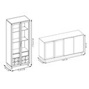 Ver imagem 5 de Conjunto Decorativo Cristaleira com Led e Buffet Aparador 160cm Tenerife/Gunga Off White/Freijó G73