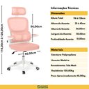 Ver imagem 3 de Cadeira de Escritório Giratória Executiva Viena com Regulagem de Altura - Rosa