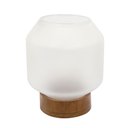 Ver imagem 1 de Vaso em Vidro Fosco Decorativo com Madeira 24x18