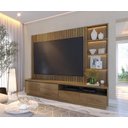 Ver imagem 3 de Estante Home Cancun 2,4m para Tv Amendoa - Colibri