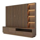 Ver imagem 1 de Estante Home Cancun 2,4m para Tv Amendoa - Colibri