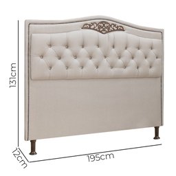 Cabeceira Estofada Holanda 1,95 2.0 King Size Linho Capuccino - Star Confort holanda 2.0 cabeceira c - 5