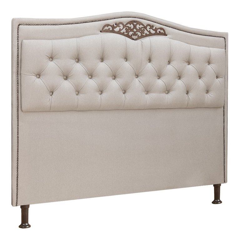 Cabeceira Estofada Holanda 1,95 2.0 King Size Linho Capuccino - Star Confort holanda 2.0 cabeceira c