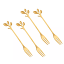 Ver imagem 1 de Conjunto Garfos Aço Inox Sobremesa Torta Bolo Dourado 4 Pçs