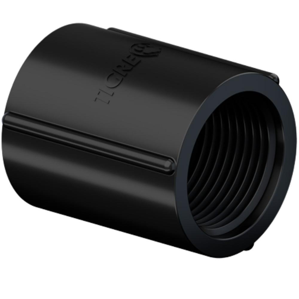 Luva Roscável para Eletrodutos Pesado Pvc Preto Instalações Elétricas de 1” Cb Polegada 32mm - 1