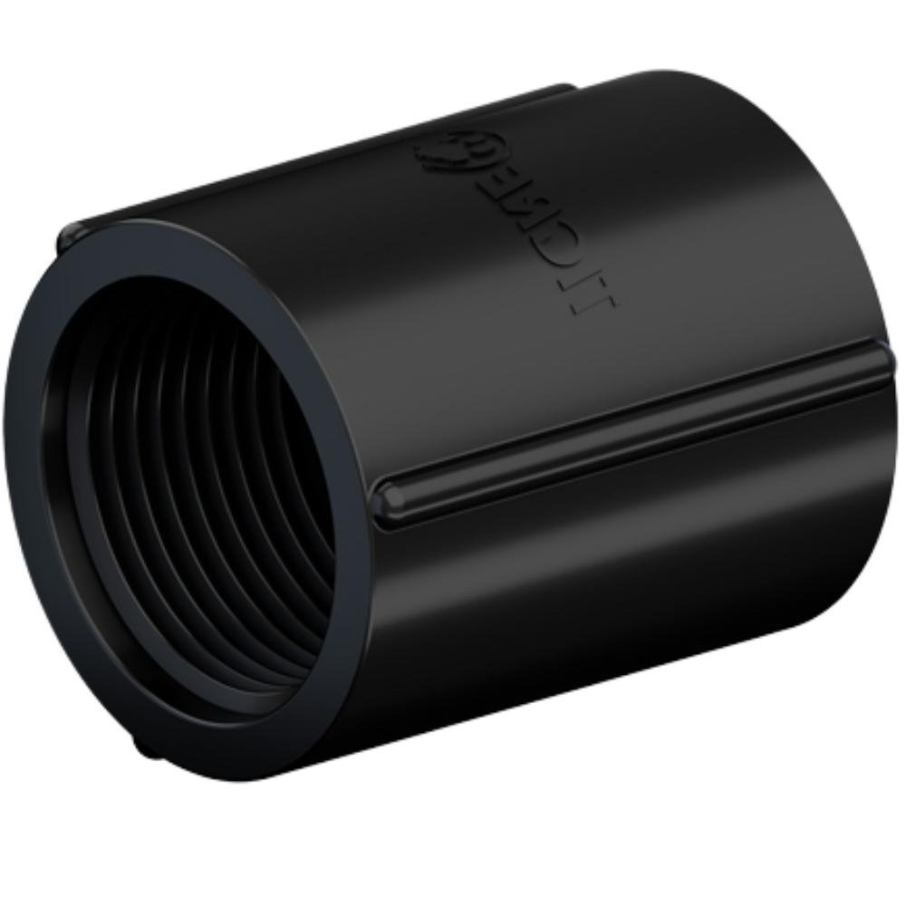 Luva Roscável para Eletrodutos Pesado Pvc Preto Instalações Elétricas de 1” Cb Polegada 32mm - 3