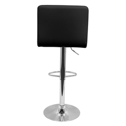 Kit 4 Banquetas Confort Gomos Estofada Giratória Preta Preto - 5