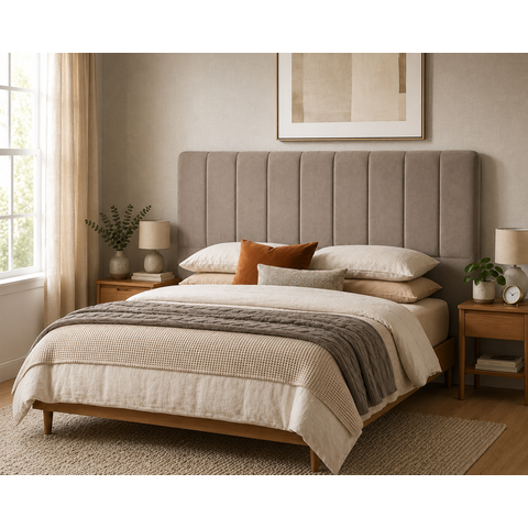 Cabeceira para Cama Casal Queen Estofada 1,58 m Mel Vilajo: Suede Camurça