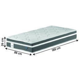 Colchão Solteiro PROBEL Molas Ensacadas Euro In Up 88x188x26cm Cinza / Branco Probel - 2