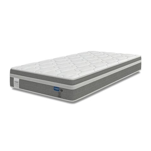 Colchão Solteiro Probel Molas Ensacadas Euro In Up 88x188x26cm Cinza / Branco Probel