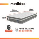 Ver imagem 4 de Colchão Solteiro Probel Molas Ensacadas Euro In Up 88x188x26cm Cinza / Branco Probel
