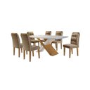 Ver imagem 2 de Conjunto Mesa de Jantar 6 Cadeiras Amanda Marrom Off White/Imbuia