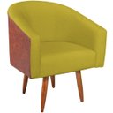 Ver imagem 5 de Poltrona Jade Decorativa Moderna Sala de Estar Quarto Escritório Conforto Corano Nozes e Suede Pés P