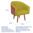 Ver imagem 3 de Poltrona Jade Decorativa Moderna Sala de Estar Quarto Escritório Conforto Corano Nozes e Suede Pés P
