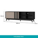 Ver imagem 2 de Rack para TV Ventura Carraro Preto Touch e Avelã
