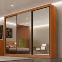 Ver imagem 4 de Guarda Roupa Casal Londres Plus 3 Portas com Espelho 6 Gavetas Cinamomo - Novo Horizonte