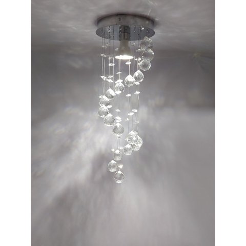 Lustre De Cristal Espiral Com 1 Metro De Altura, Base com 15cm De Diâmetro