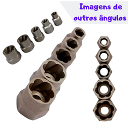 Conjunto Extrator Para Parafusos E Porcas Bolt Grip 5 Peças - 6 Conjunto Extrator Para Parafusos E Porcas Bolt Grip 5 Peças - 6
