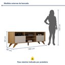 Ver imagem 5 de Rack Bancada 2 Portas Pés Madeira Maciça Mariana - Cinamomo/Off White
