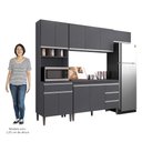 Ver imagem 5 de Cozinha Modulada 5 Peças Balcão com Pia 120cm Andréia Cinza- AJL Móveis