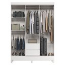 Ver imagem 2 de Guarda Roupa Casal 6 Portas com Pés Fit Branco Brilho - Santos Andirá