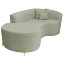 Ver imagem 5 de Divã Recamier Curvo Sala de Estar Recepção Inglaterra 180cm Pés Metal Dourado Lado Esquerdo