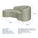 Ver imagem 3 de Divã Recamier Curvo Sala de Estar Recepção Inglaterra 180cm Pés Metal Dourado Lado Esquerdo