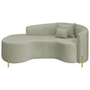 Ver imagem 2 de Divã Recamier Curvo Sala de Estar Recepção Inglaterra 180cm Pés Metal Dourado Lado Esquerdo