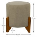 Ver imagem 2 de Puff Decorativo Sala De Estar Cléo Luxo  Linho Bege