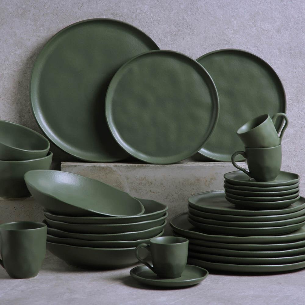 CONJUNTO C/ 6 PRATOS RASO BIO STONEWARE LEAF - 2