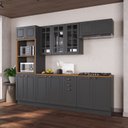 Ver imagem 1 de Cozinha Modulada 5 Peças 100% MDF Bari com Vidro Chumbo