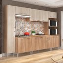 Ver imagem 1 de Cozinha Modulada Max 295 Cm Balcão Tampo Cooktop Nicho Forno/micro Mdp Carvalho Blanche - Clicklar