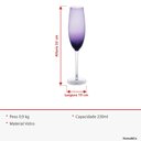 Ver mais imagens de Jogo 2 Peças Taça de Vidro 230ml Violeta 26x6x6cm Vinho Água Espumante Champagne