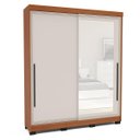 Ver imagem 2 de Roupeiro Valência 2 Portas Correr com Espelho 177x213cm Freijó/Creme 240853