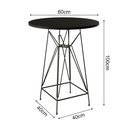 Ver imagem 2 de Jogo Mesa Bistrô Eames Preta 60Cm 3 Banquetas Vermelha Base Ferro Preto - Cor: Preto
