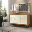 Ver imagem 1 de Buffet Aparador Balcão Ripado Argo 3 Portas, Pés Madeira Maciça