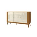 Ver imagem 3 de Buffet Aparador Balcão Ripado Argo 3 Portas, Pés Madeira Maciça