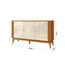 Ver imagem 2 de Buffet Aparador Balcão Ripado Argo 3 Portas, Pés Madeira Maciça