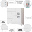Ver imagem 5 de Cômoda Quarto Bebê Gavetas Mdf Resistente Unissex Moderna:branco
