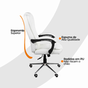 Ver imagem 6 de Kit 2 Cadeiras de Escritório Presidente Reclinável - Branco