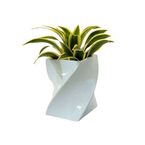 Vaso Cerâmica Torcido 8,5x 6,5x10 Cm – Elegância e Movimento na Decoração