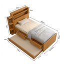 Ver imagem 4 de Cama Solteiro Isa com Gavetas e Cama Auxiliar para Quarto Moderno Funcional e Dormitório - Nature