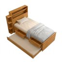 Ver imagem 6 de Cama Solteiro Isa com Gavetas e Cama Auxiliar para Quarto Moderno Funcional e Dormitório - Nature