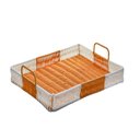 Ver imagem 3 de Cesta Retangular Bandeja de Servir Rattan 38x28x4,5cm Frg6571