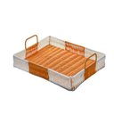 Ver imagem 1 de Cesta Retangular Bandeja de Servir Rattan 38x28x4,5cm Frg6571