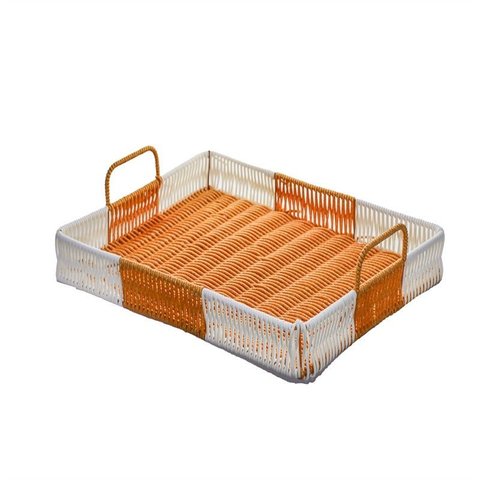 Cesta Retangular Bandeja de Servir Rattan 38x28x4,5cm Frg6571